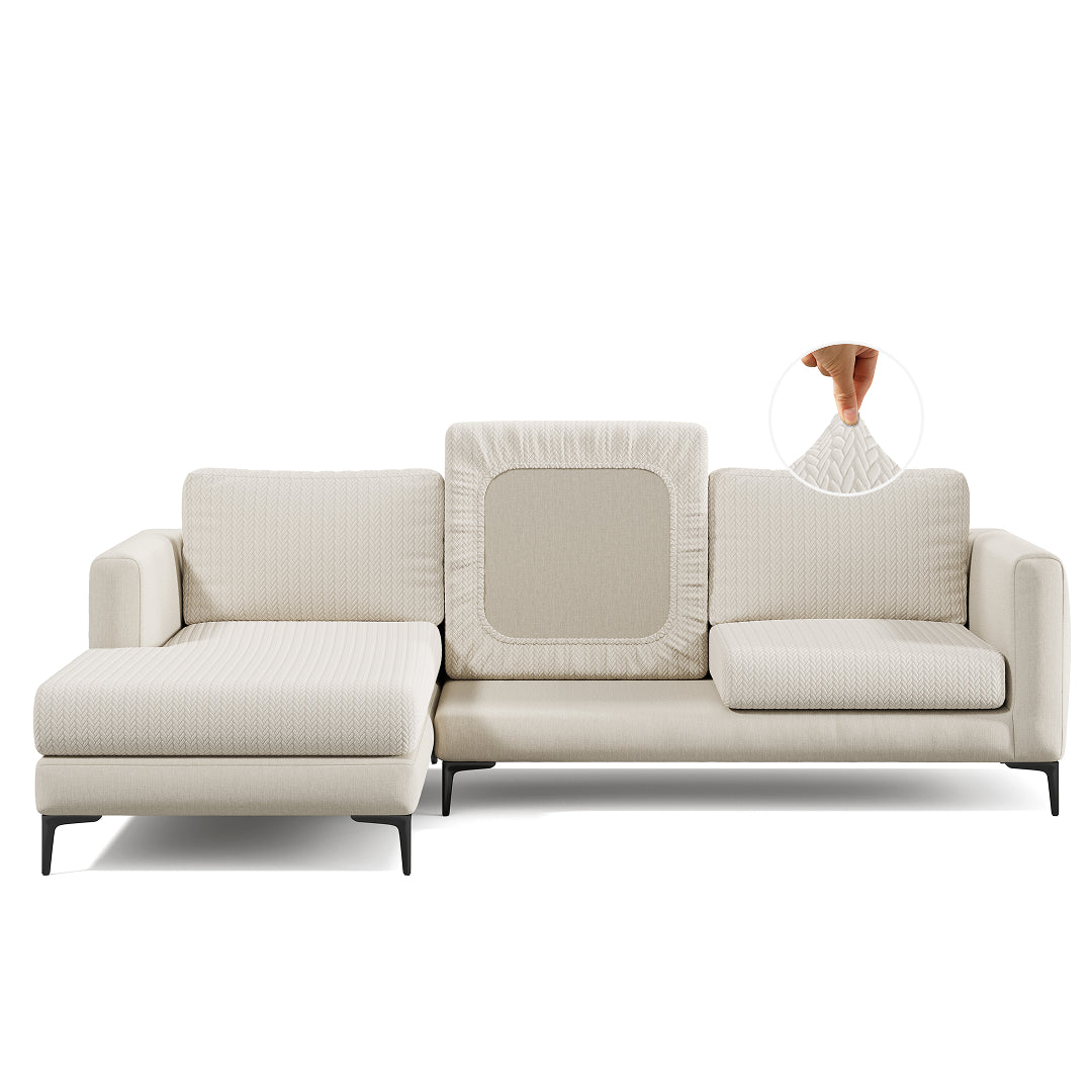 Capa de Sofá de Canto Chevron - Bege