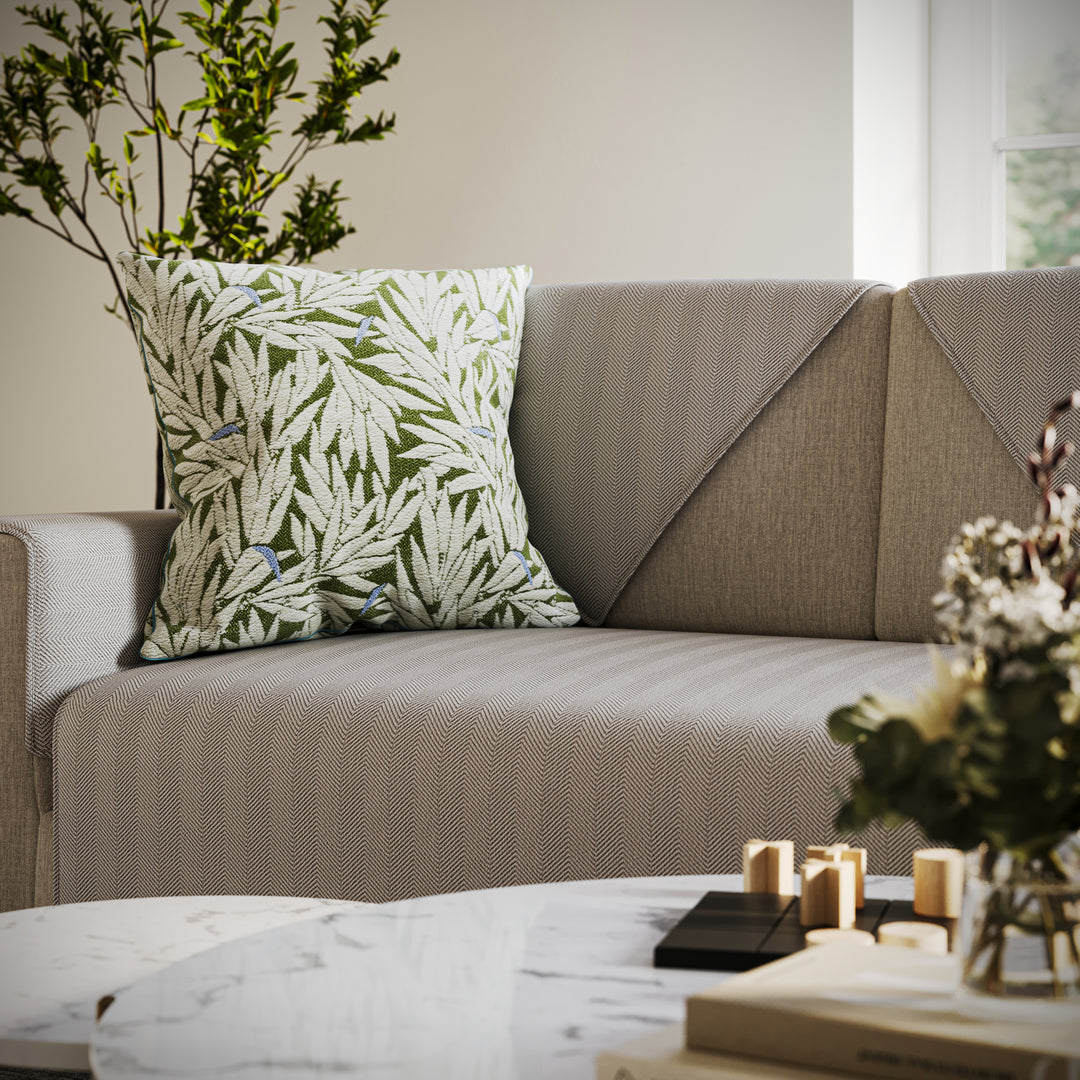 Capa Protetora Para Sofá Herringbone - Avelã