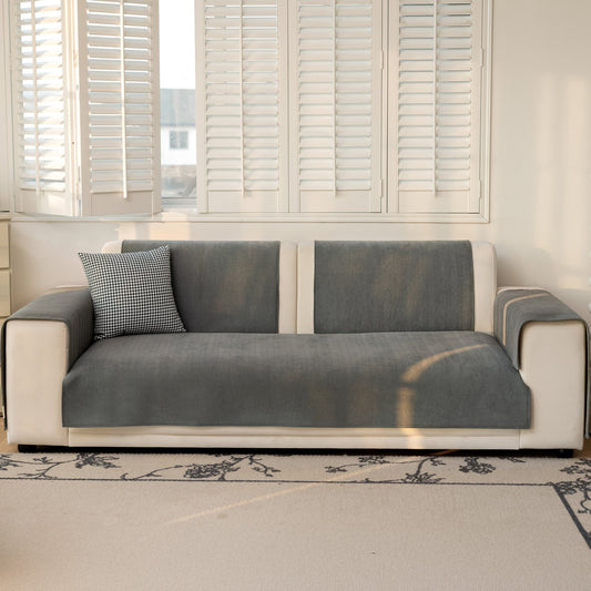 Capa Protetora Para Sofá Herringbone - Cinza Escuro