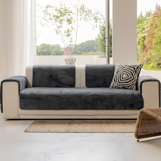 Capa Protetora Para Sofá Soft Confort - Cinza Escuro