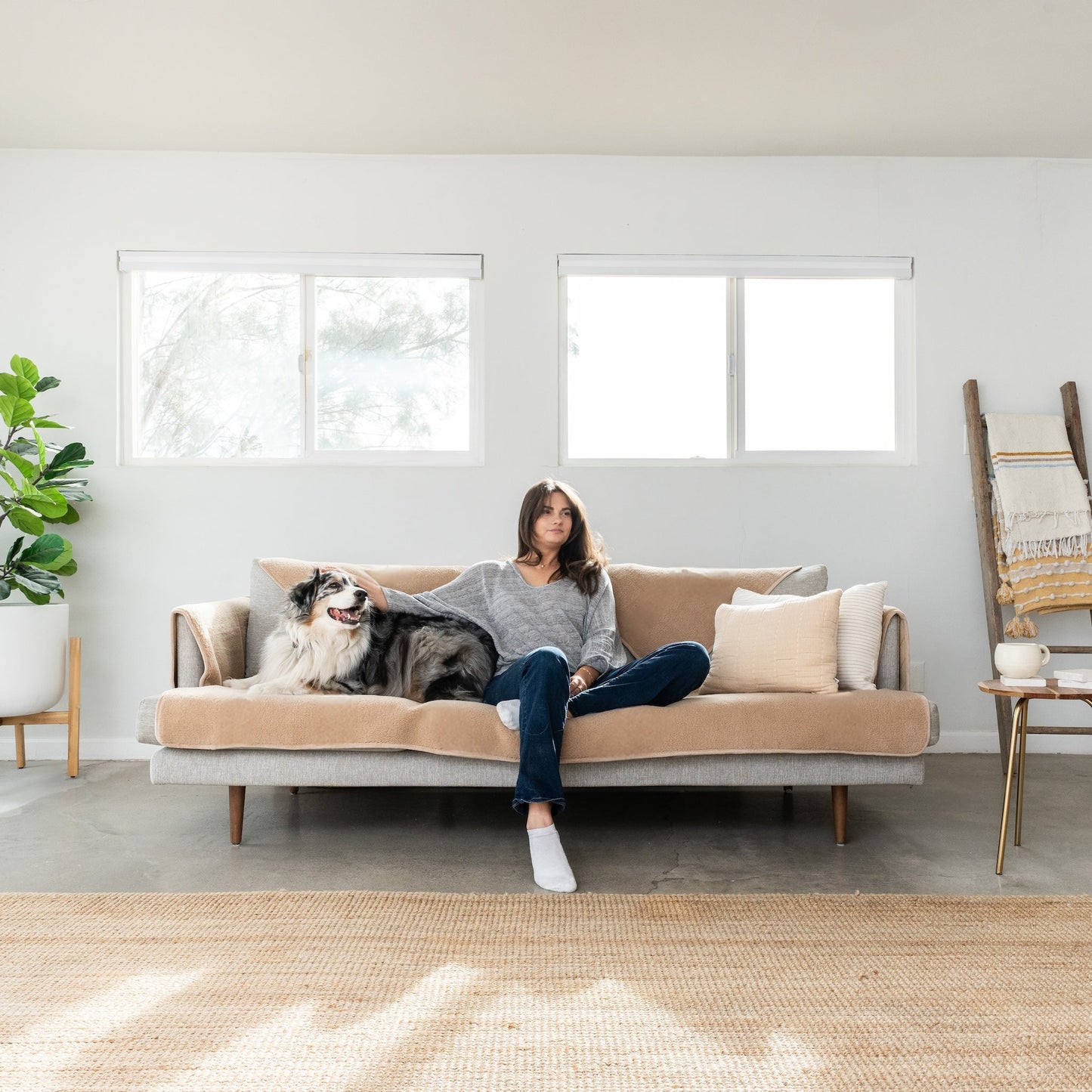 Capa Protetora Para Sofá Soft Essence - Cappuccino