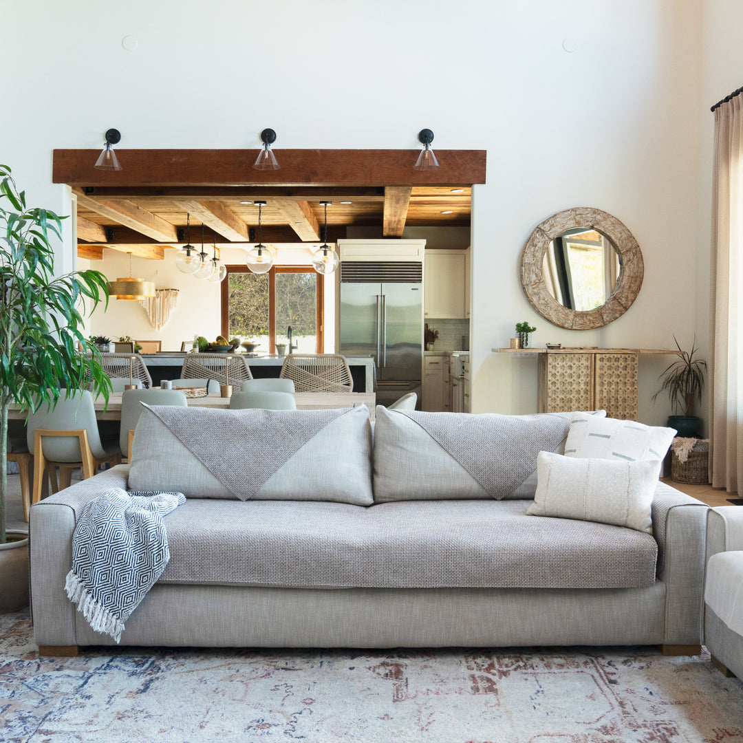 Capa Protetora Para Sofá Tweed - Cinza