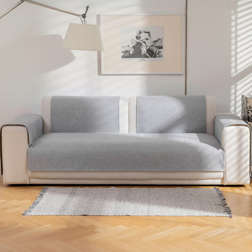 Capa Protetora Para Sofá Tweed - Cinza