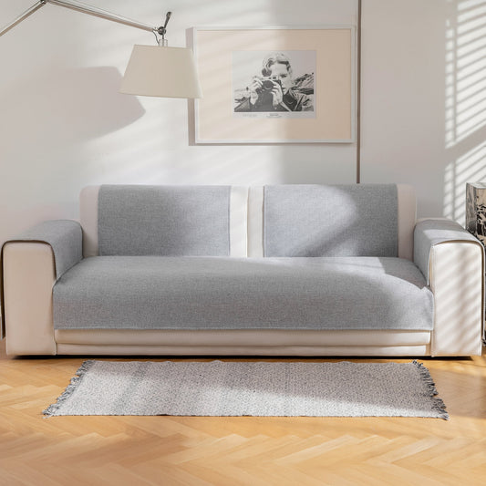 Capa Protetora Para Sofá Tweed - Cinza