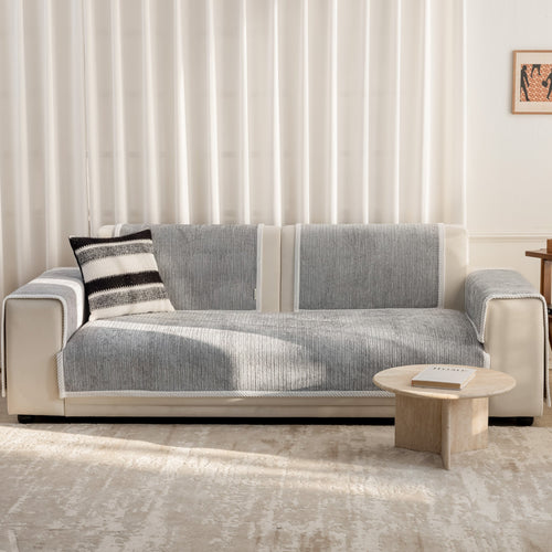 Capa Protetora Para Sofá Veludo - Cinza Claro