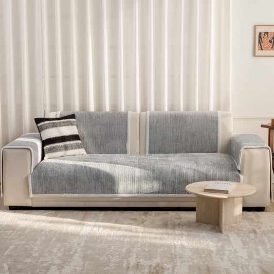 Capa Protetora Para Sofá Veludo - Cinza Claro