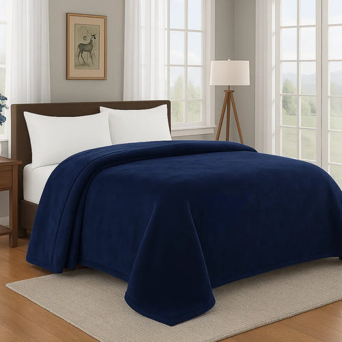 Manta Soft Microfibra Azul Marinho - Vários Tamanhos