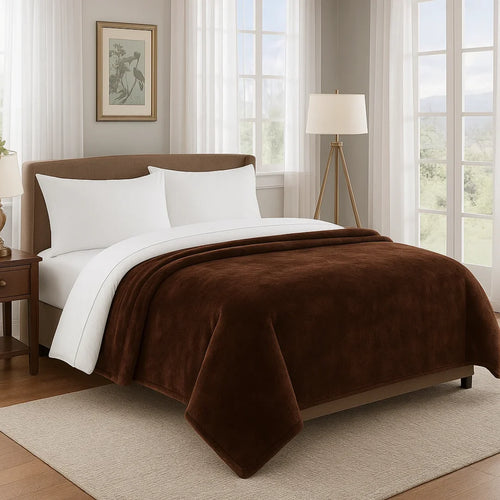 Manta Soft Microfibra Tabaco - Vários Tamanhos