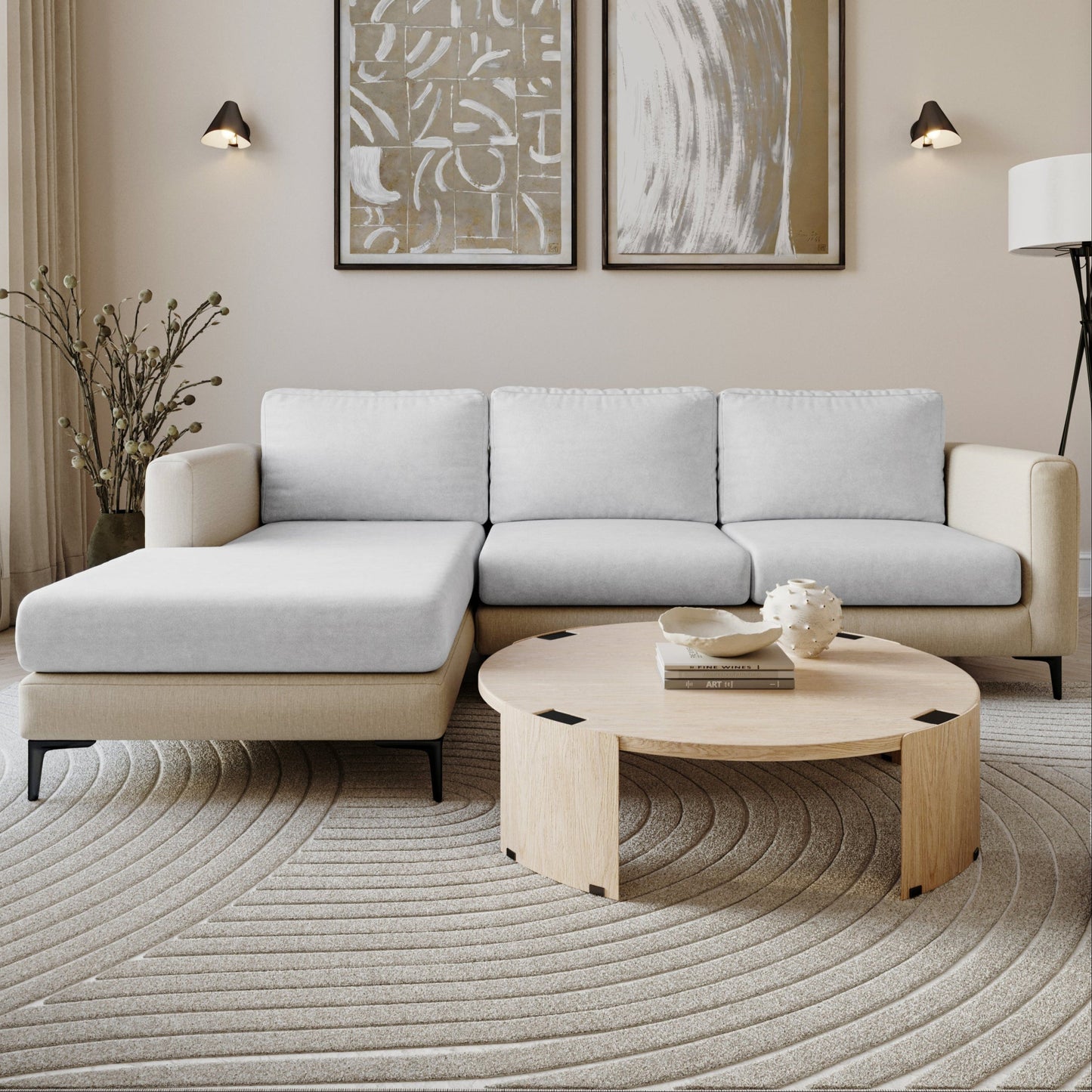 Capa de Sofá de Canto Elegance - Cinza Claro