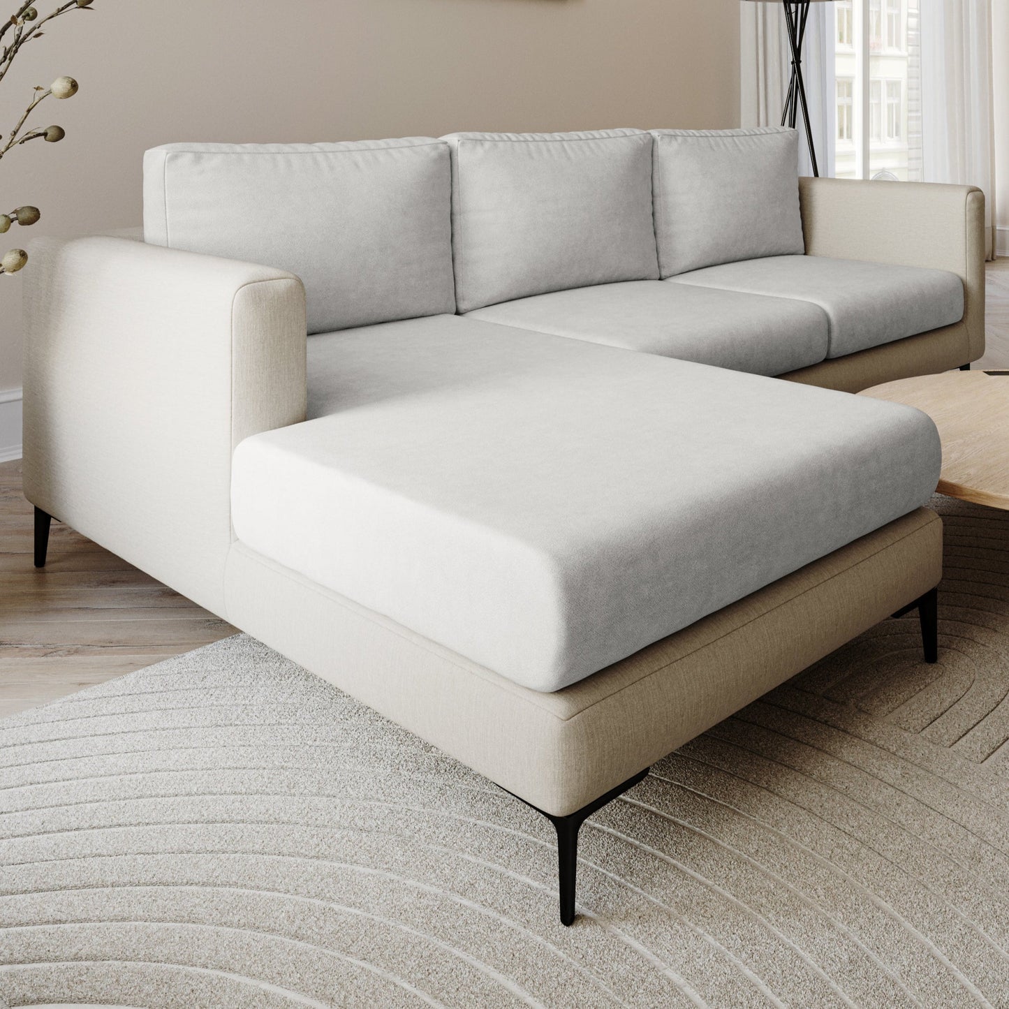 Capa de Sofá de Canto Elegance - Cinza Claro