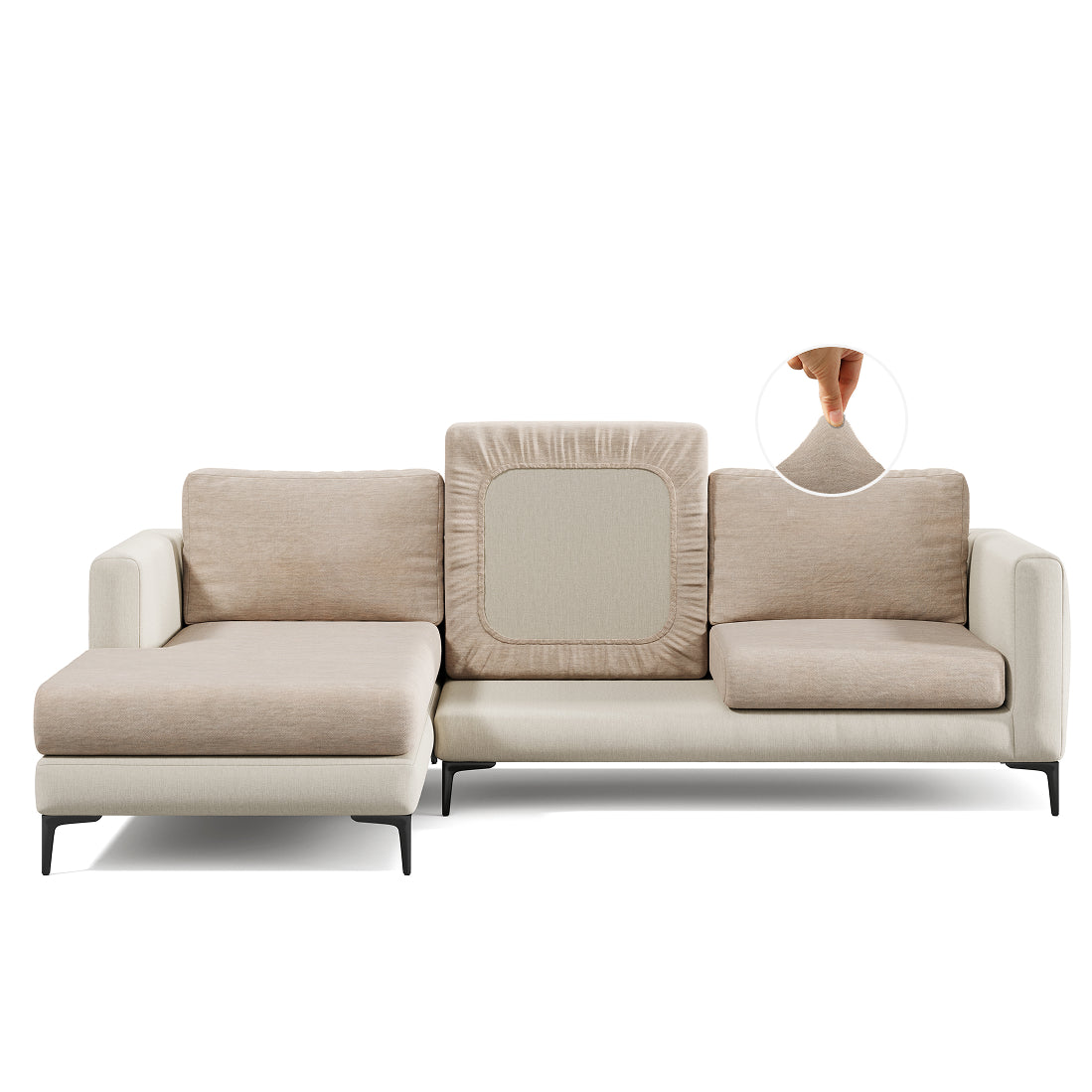 Capa de Sofá de Canto Plush - Cappuccino