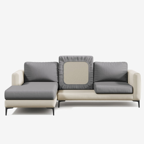 Capa de Sofá de Canto Suede - Cinza Escuro