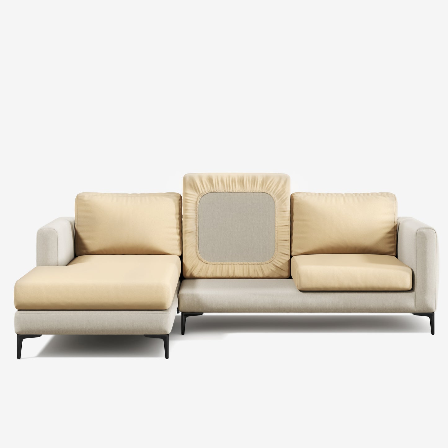 Capa de Sofá de Canto Suede - Avelã