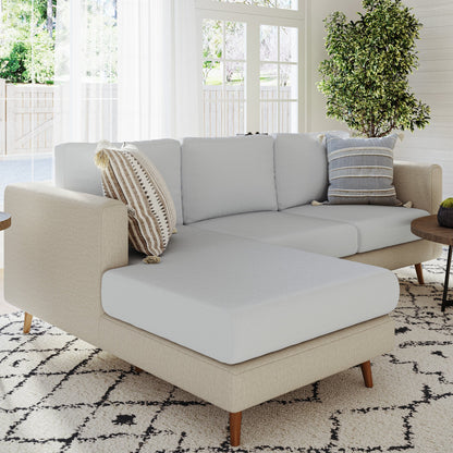 Capa de Sofá de Canto Suede - Cinza Claro