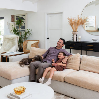 Capa de Sofá de Canto Plush - Cappuccino