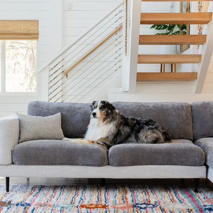 Capa de Sofá de Canto Plush - Cinza Chumbo