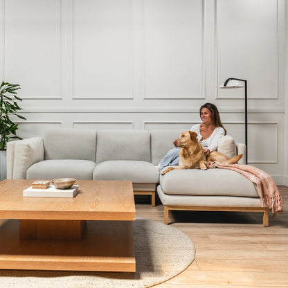 Capa de Sofá de Canto Plush - Cinza Claro