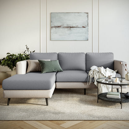 Capa de Sofá de Canto Relevo Especial - Cinza Claro