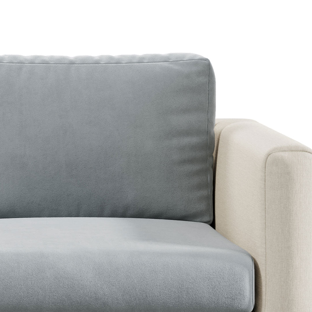 Capa de Sofá de Canto Veludo - Cinza Claro