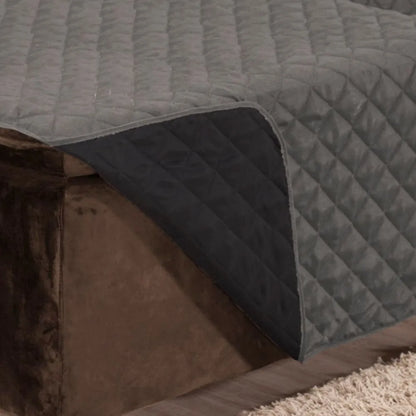 Protetor Sofá Retrátil Dupla Face Cinza-Preto