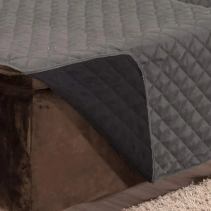 Protetor Sofá Retrátil Impermeável Dupla Face Cinza-Preto