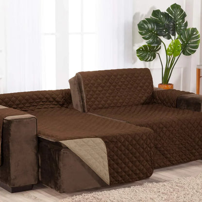 Protetor Sofá Retrátil Impermeável Dupla Face Tabaco-Caqui