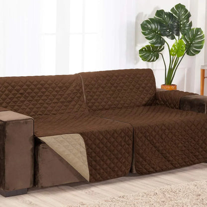 Protetor Sofá Retrátil Impermeável Dupla Face Tabaco-Caqui