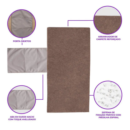 Protetor Arranhador Lateral para Braço de Sofá Kit c/ 2 - Chocolate