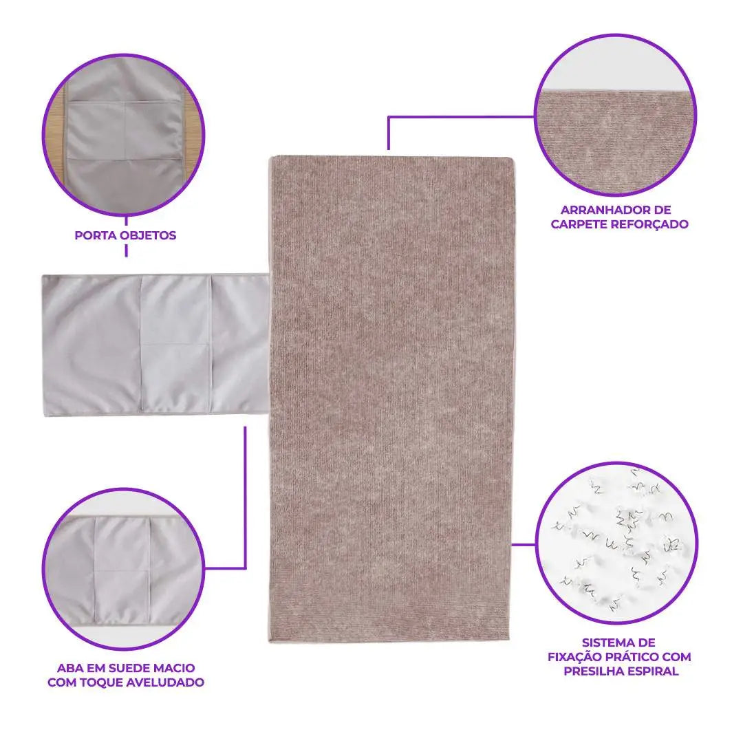 Protetor Arranhador Lateral para Braço de Sofá Kit c/ 2 - Bege