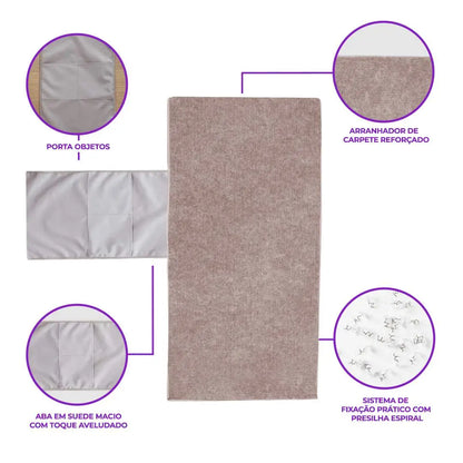 Protetor Arranhador Lateral para Braço de Sofá Kit c/ 2 - Bege