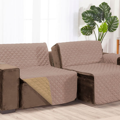 Protetor Sofá Retrátil Impermeável Dupla Face Caqui-Palha