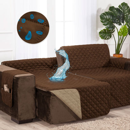 Protetor Sofá Retrátil Impermeável Dupla Face Tabaco-Caqui