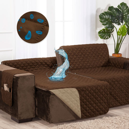 Protetor Sofá Retrátil Impermeável Dupla Face Tabaco-Caqui