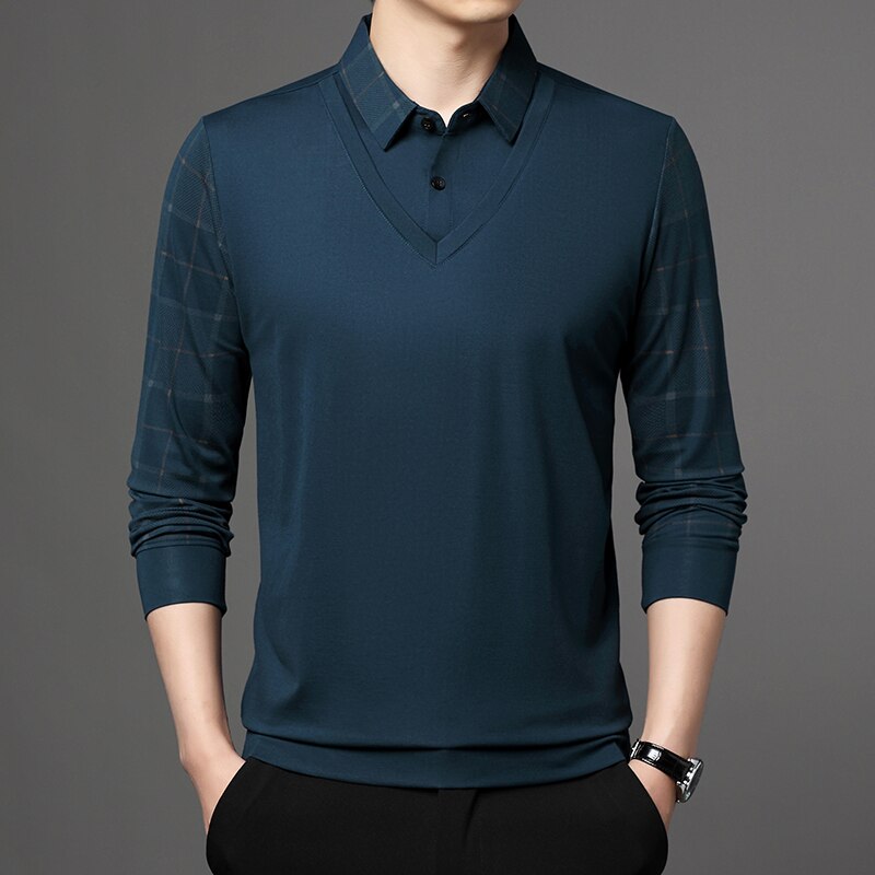 Camisa Comprida Dolev Com Manga E Gola Design Único Original (Você Ganha Um Relógio A Prova D'Água de Brinde)