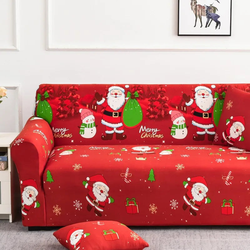 Capa de Sofá  Natalina Spandex Special - Noel Mágico