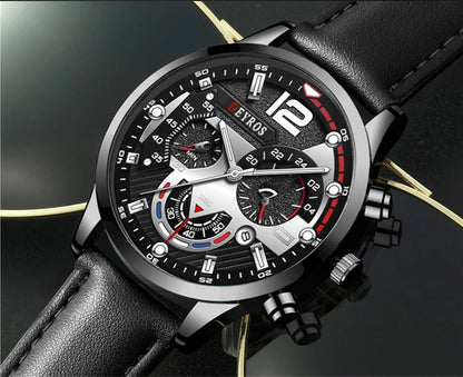 KIT JOHN KARLO -  CLIENTE PREMIUM [CAMISA COMPRIDA + RELÓGIO DEYROS + 8 CUECAS BOXERS + CINTO DE COURO + RELÓGIO DAUGAI CURREN ]