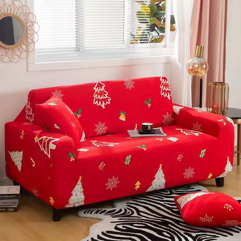 Capa de Sofá  Natalina  Spandex Special - Vermelho Encantado