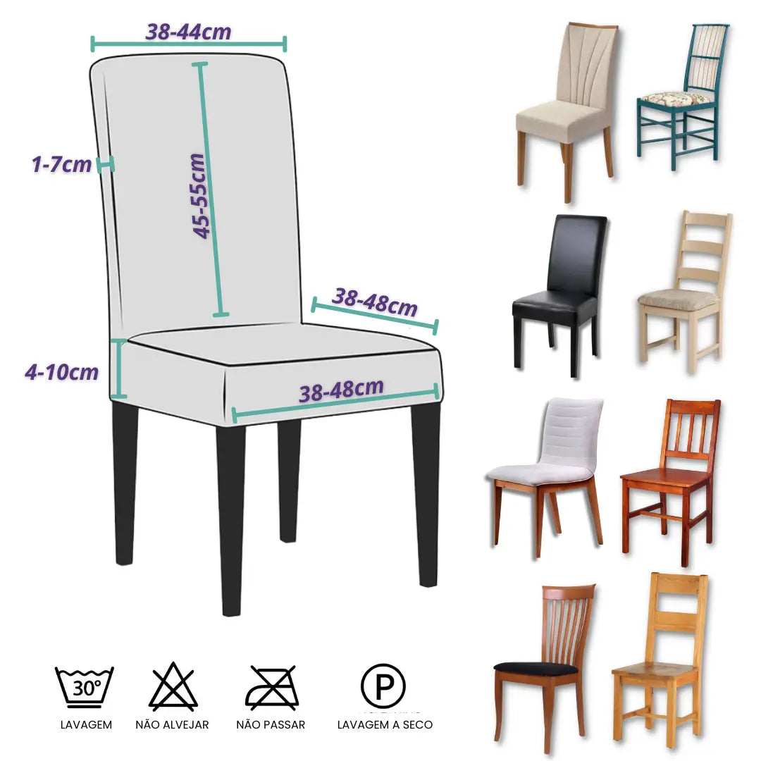 Capa Protetora Cadeira Jacquard - Caqui