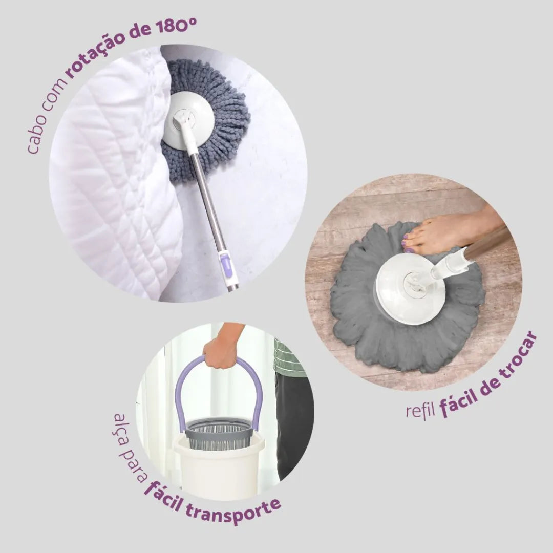 Vassoura Esfregão Mop com Balde