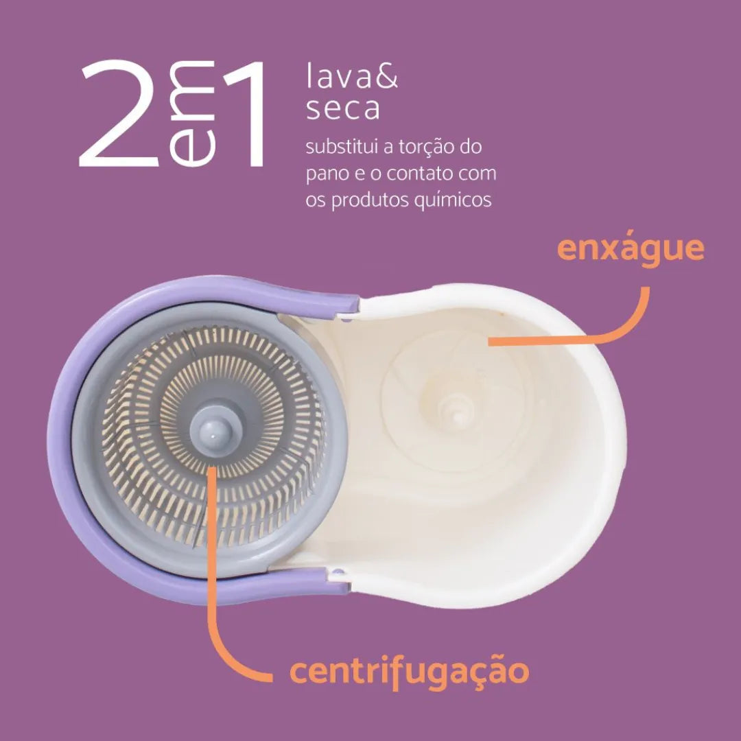 Vassoura Esfregão Mop com Balde