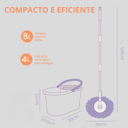 Vassoura Esfregão Mop com Balde