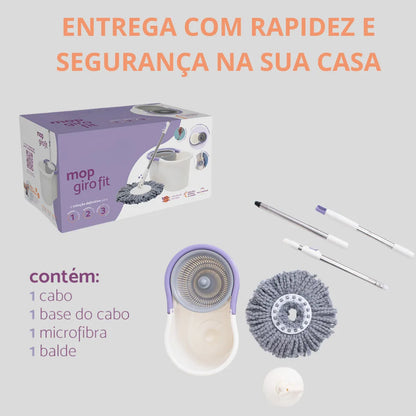 Vassoura Esfregão Mop com Balde