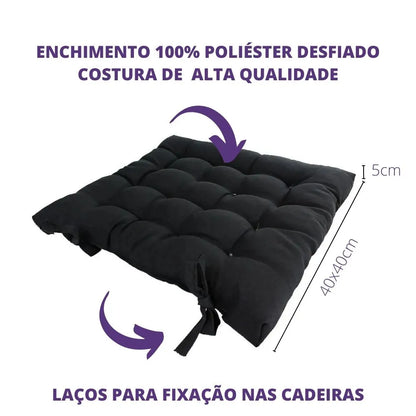 Kit 4 Almofada para Cadeira Futon - Preto