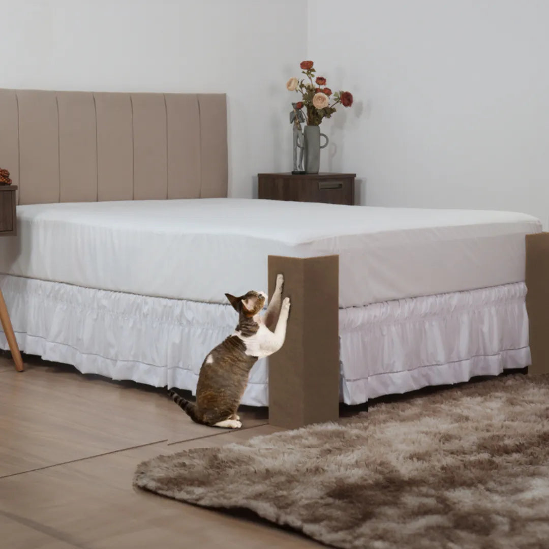 Arranhador MDF Cama Box para Gatos Kit 2  - Bege