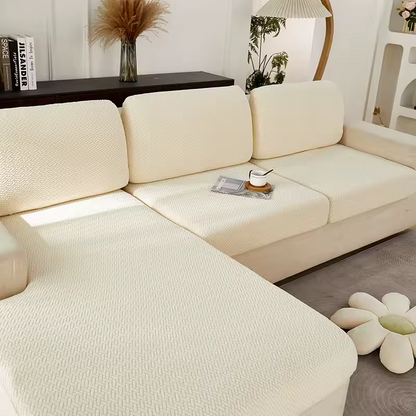 Capa de Sofá de Canto Classic Jacquard - Bege Claro