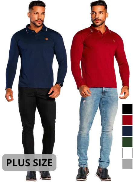 Camisa Comprida Polo Supremo -  Minimalista & Sofisticada [COMPRE 1 e LEVE 2] Conforto e Estilo em Dobro