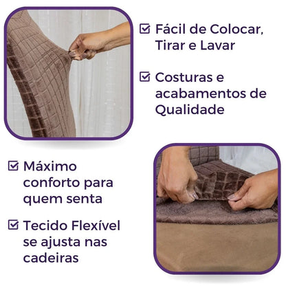 Capa Cadeira Confort Grid - Chocolate