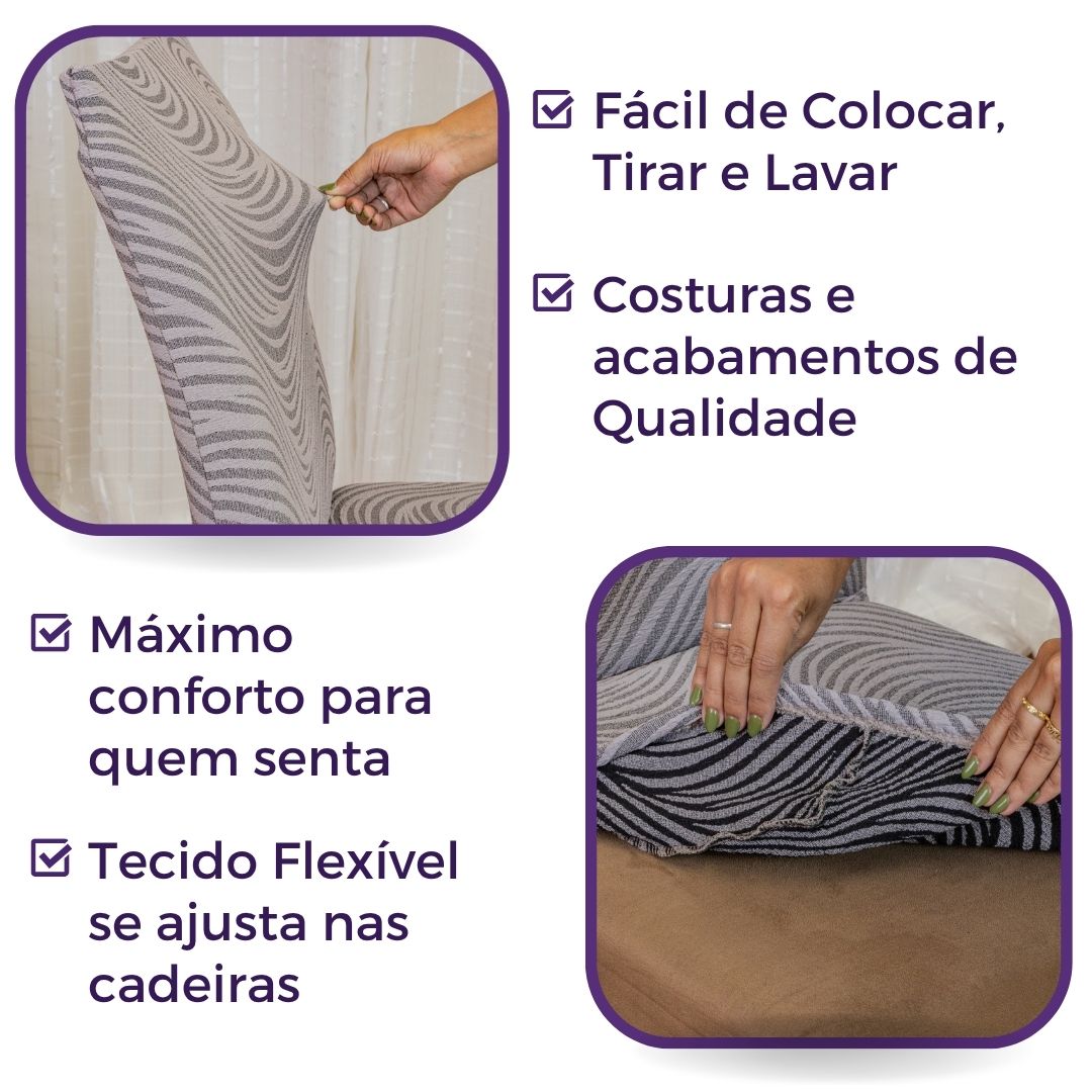 Capa para cadeira  Boutique Capri - Cinza