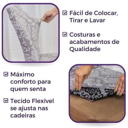 Capa para Cadeira  Boutique Veneza - Cinza