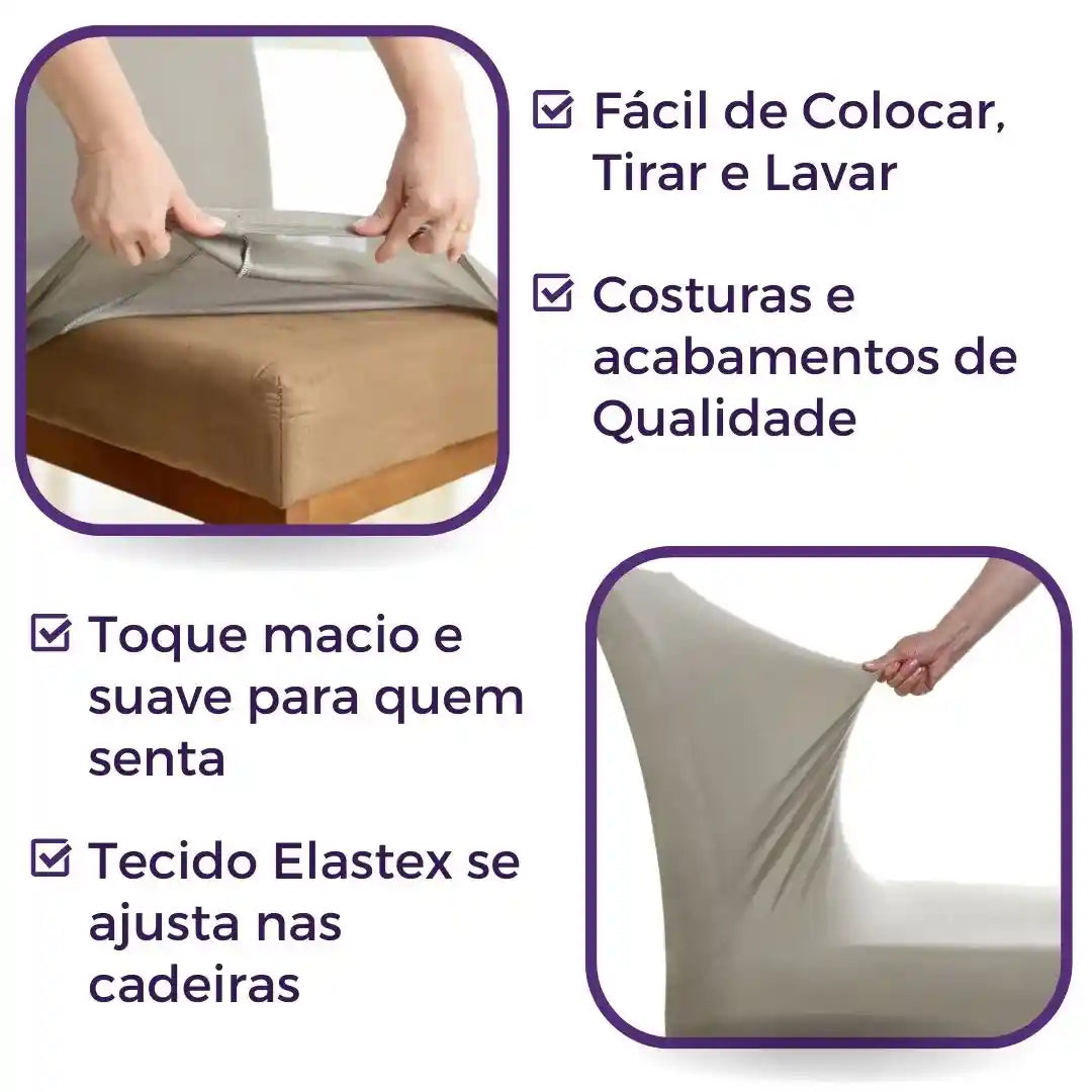 Capa Para Cadeira de Jantar - Cinza Claro